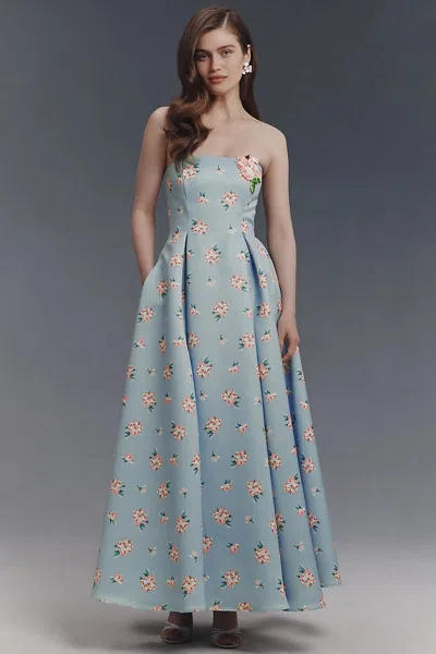 Leo Lin Nora Bustier Maxi Dress In Yellow