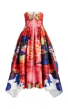 Leo Lin Norine Bustier Midi Dress In Multi