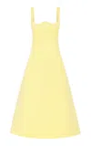 Leo Lin Odette Crepe Midi Dress In Yellow