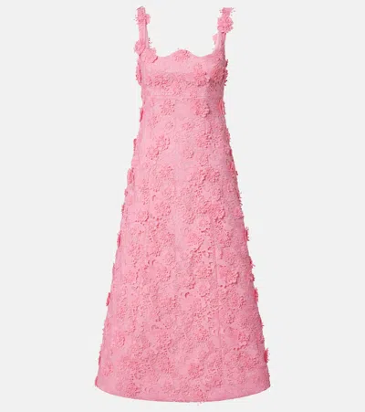 Leo Lin Odette Floral Lace Midi Dress In Pink