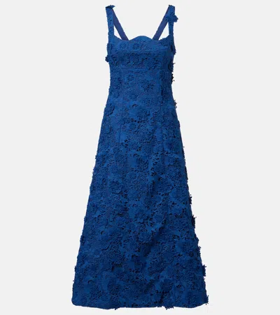 Leo Lin Odette Lace Midi Dress In Blue