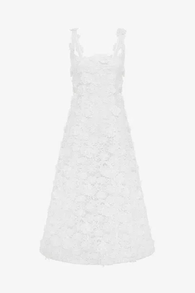 Leo Lin Odette Lace Midi Dress - Snow