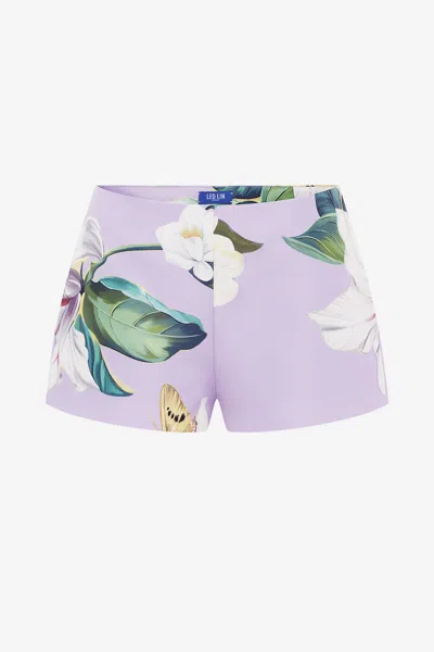 Leo Lin Olivianne Shorts - Lily Blossom Print In Lilac