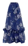 Leo Lin Paige Ruffled Maxi Skirt In Pink