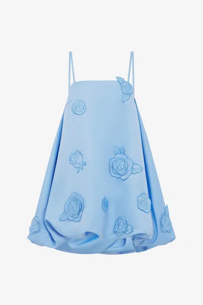 Leo Lin Patsy Appliqué Puff Mini Dress - Pastel Blue