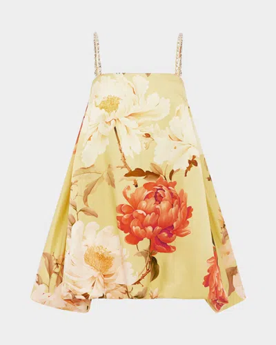 Leo Lin Patsy Crystal-embellished Bubble Mini Dress In Yellow