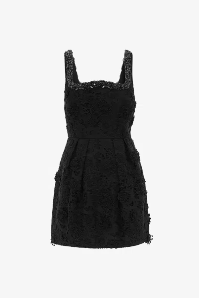 Leo Lin Piper Lace Mini Dress - Ebony In Black