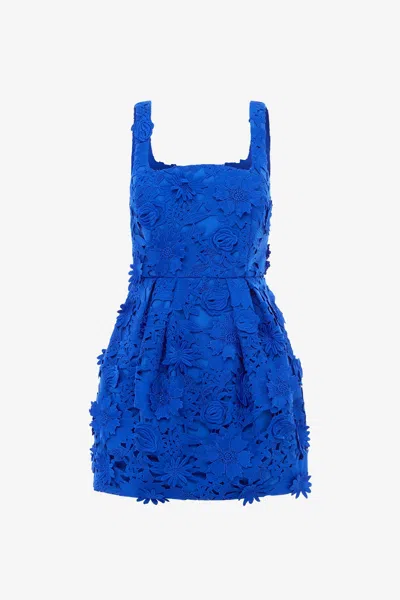 Leo Lin Piper Lace Mini Dress - Lapis In Blue