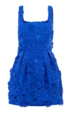 Leo Lin Piper Sleeve Lace Mini Dress In Blue