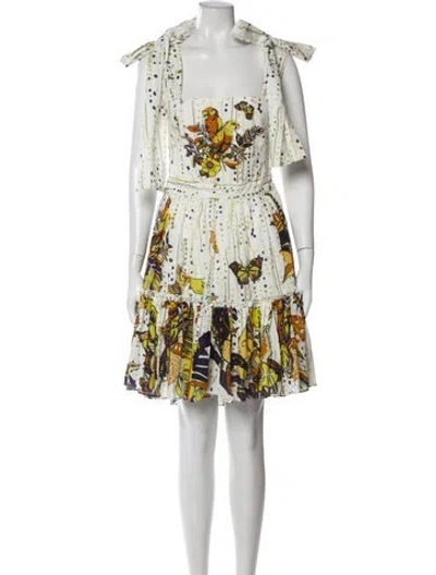 Pre-owned Leo Lin Printed Knee-length Dress In Neutral