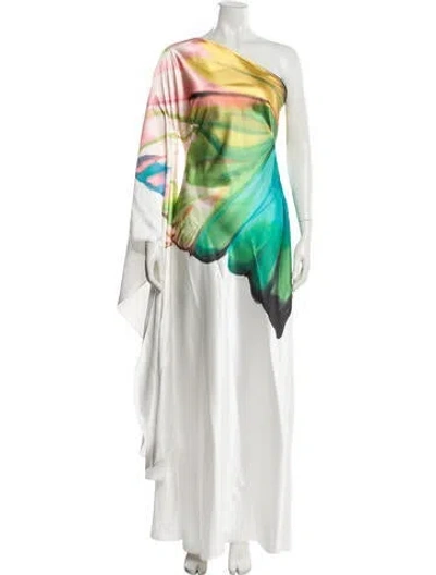 Pre-owned Leo Lin Printed Long Dress W/ Tags In Multicolor
