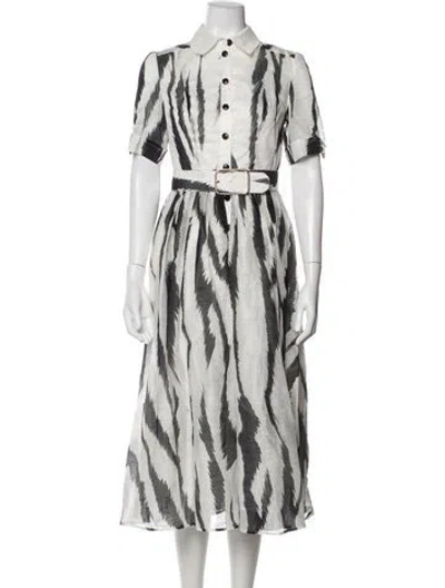 Pre-owned Leo Lin Printed Midi Length Dress W/ Tags In Multicolor