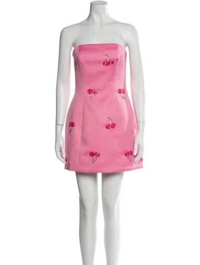 Pre-owned Leo Lin Printed Mini Dress In Pink