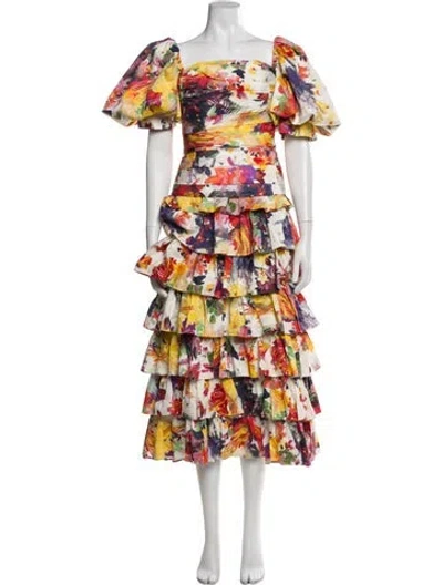 Pre-owned Leo Lin Printed Skirt Set In Multi