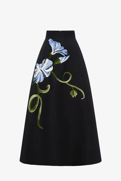 Leo Lin Rafaela Maxi Skirt - Vine Print In Ebony