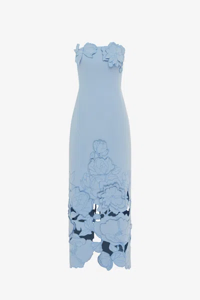 Leo Lin Rayna Appliqué Bustier Maxi Dress - Baby Blue