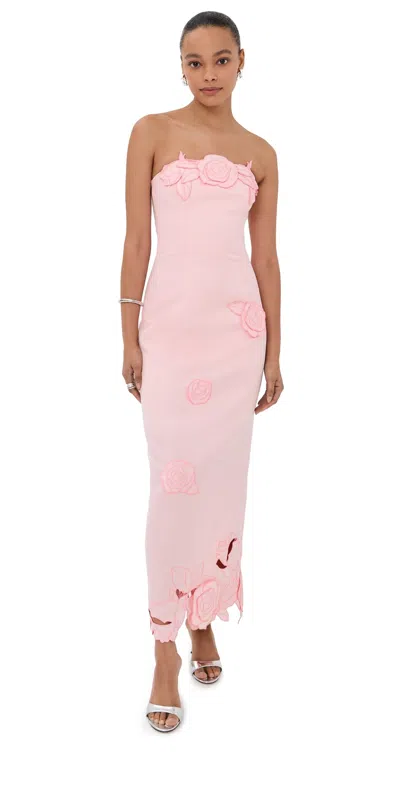 Leo Lin Rayna Applique Bustier Maxi Dress Blush Pink