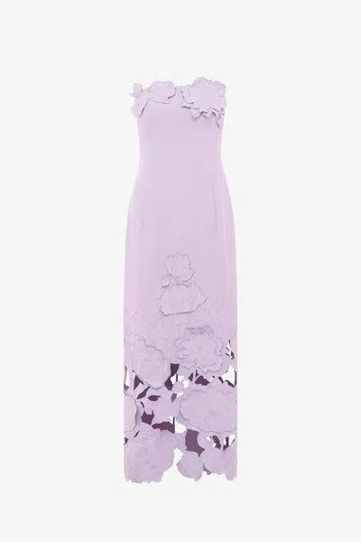 Leo Lin Rayna Appliqué Bustier Maxi Dress - Lilac