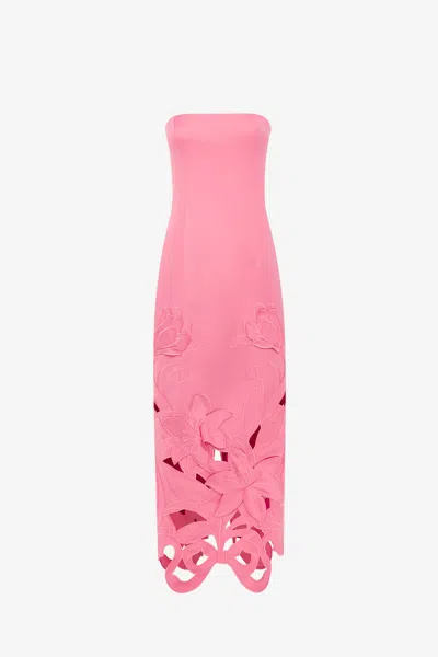 Leo Lin Rayna Appliqué Bustier Maxi Dress - Lily In Fuchsia