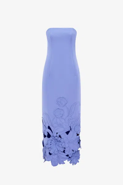 Leo Lin Rayna Appliqué Bustier Maxi Dress - Moonlight