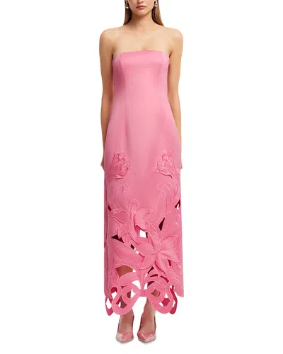 Leo Lin Rayna Applique Bustier Maxi Dress In Pink