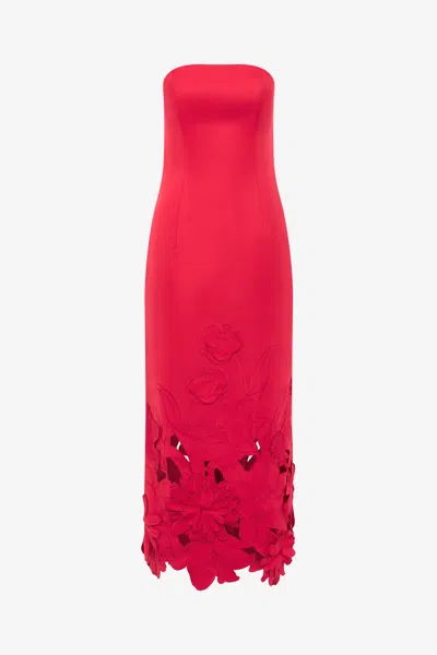 Leo Lin Rayna Appliqué Bustier Maxi Dress - Rosa