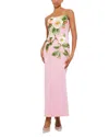 Leo Lin Rayna Applique Floral Bustier Maxi Dress In Pink