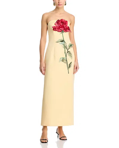 Leo Lin Rayna Applique Rose Maxi Dress - Exclusive In Yellow