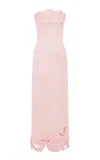 Leo Lin Rayna Appliquéd Bustier Maxi Dress In Pink