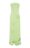 Leo Lin Rayna Appliquéd Maxi Dress In Green