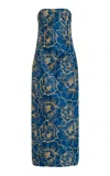 Leo Lin Rayna Bustier Maxi Dress In Blue