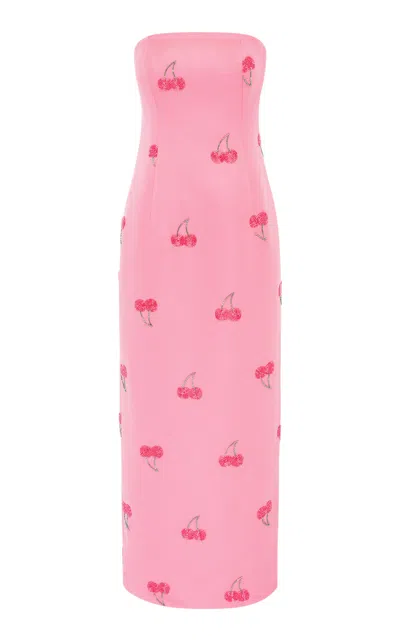 Leo Lin Rayna Embellished Bustier Maxi Dress In Pink