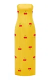 Leo Lin Rayna Embellished Crepe Maxi Dress In Cherry