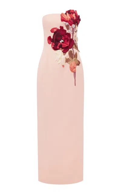 Leo Lin Rayna Embroidered Bustier Maxi Dress - Reverie Print In Nectar In Gray