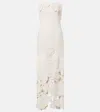 Leo Lin Rayna Floral-appliqué Crêpe Maxi Dress