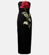 Leo Lin Rayna Floral-appliqué Midi Dress In Black