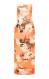 Leo Lin Rayna Floral Crepe Maxi Dress In Orange