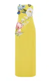 Leo Lin Rayna Flower-appliquéd Maxi Dress In Yellow