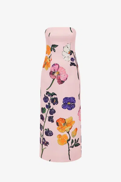 Leo Lin Rayna Printed Bustier Maxi Dress - Wildbloom In Pink