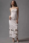 Leo Lin Rayne Strapless Appliqué Midi Dress In White