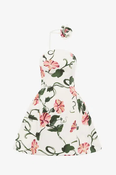 Leo Lin Reese Bustier Mini Dress - Vine Print In Snow In White