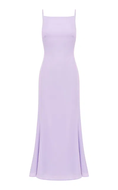 Leo Lin Regina Crepe Midi Dress In Purple