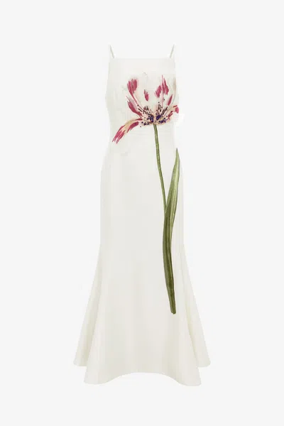 Leo Lin Regina Embellished Wool Blend Midi Dress - Snow