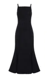 Leo Lin Regina Flared Tweed Midi Dress In Black