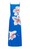 Leo Lin Regina Georgette Midi Dress In Blue