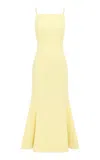 Leo Lin Regina Tweed Midi Dress In Yellow