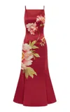 Leo Lin Regina Wool-silk Midi Dress In Print