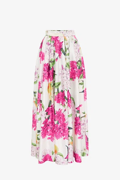 Leo Lin Reinette Skirt - Floral Pear Print In Pink