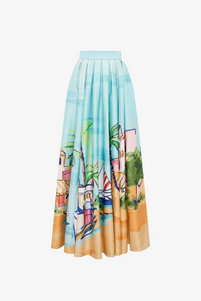 Leo Lin Reinette Skirt - Voyage Print In Multi