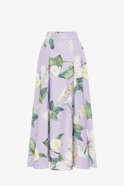 Leo Lin Rhiannan Skirt - Lily Blossom Print In Lilac